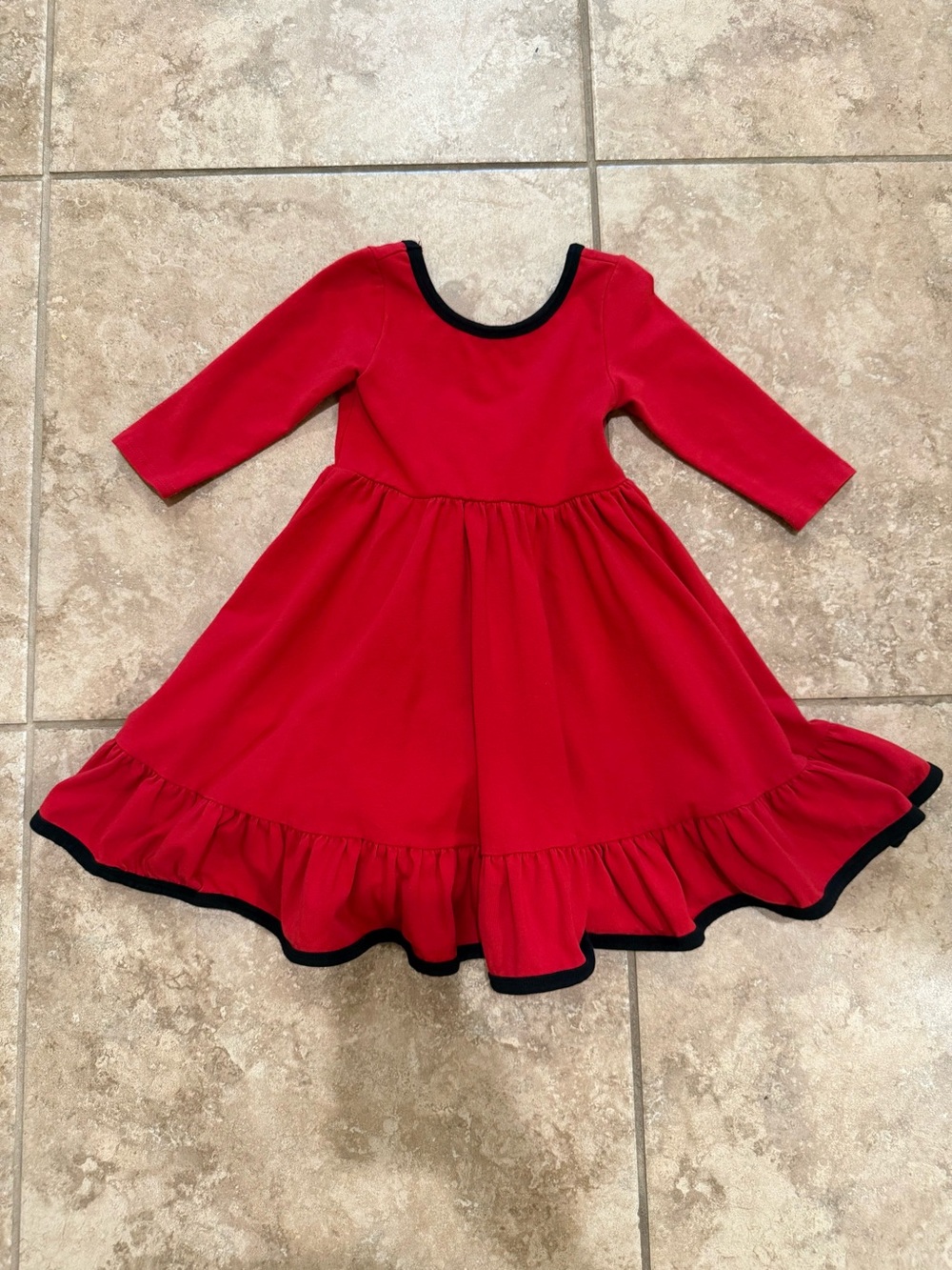 Girlhood Red Twirl Cotton Dress with pockets size 5